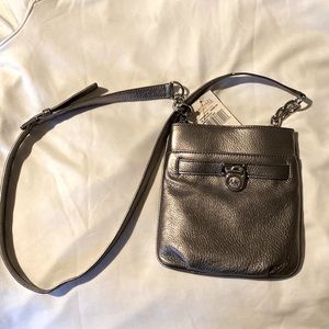Michael Kors silver crossbody bag